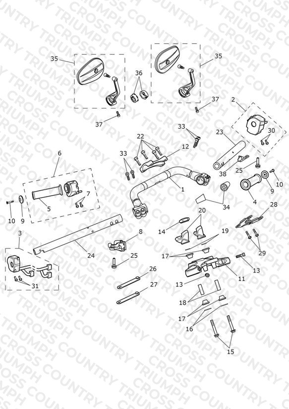 Handlebars, Top Yoke & Mirrors