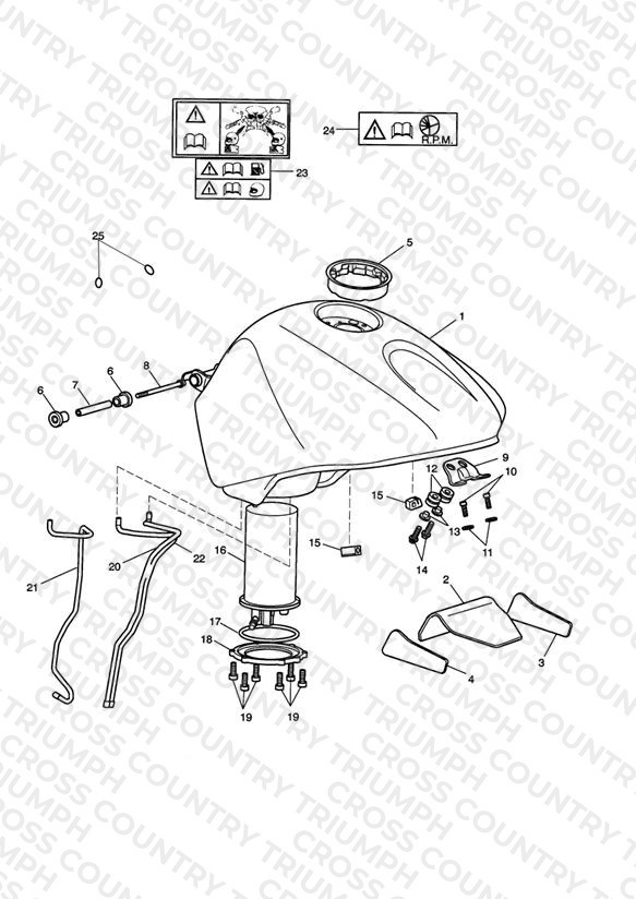 Fuel Tank, Fuel Pump & Fittings >388957, Black Tanks; >389422, Green Tanks; >388884, White Tanks
