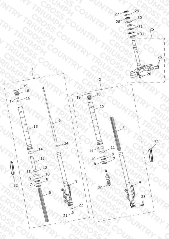 Front Forks & Lower Yoke Assy