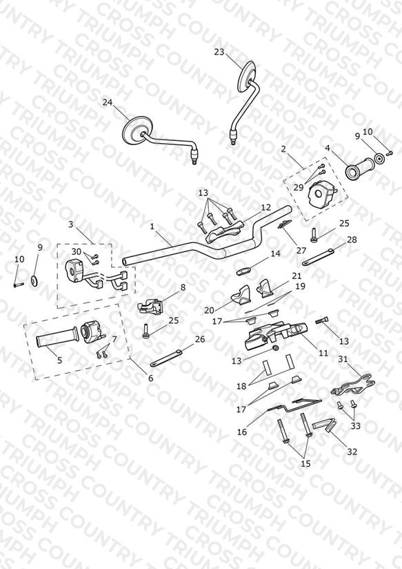 Handlebars, Top Yoke & Mirrors