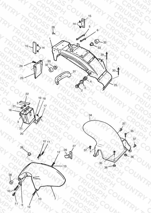 Mudguards/Chainguard/Battery Box Sprint Executive