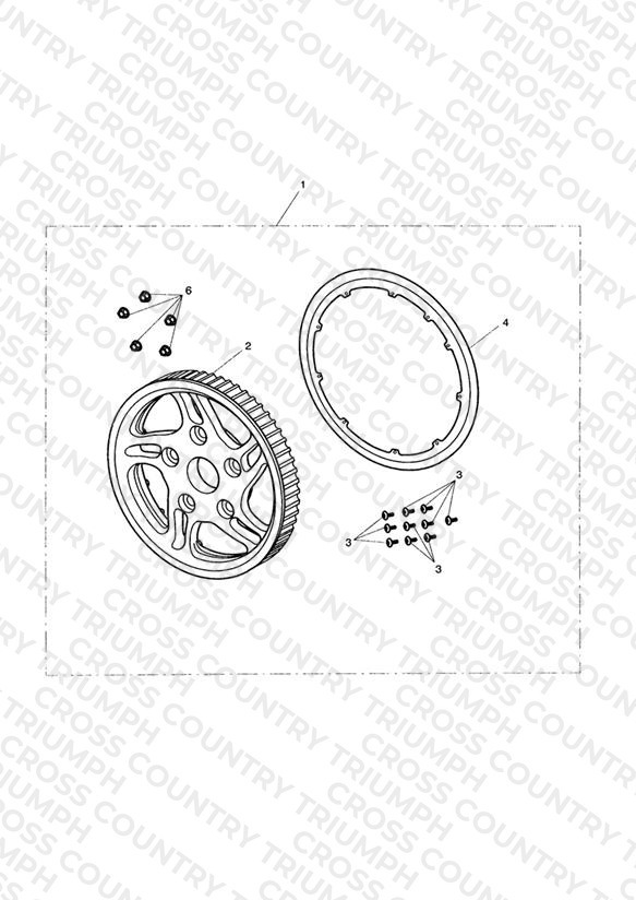 Rear Pulley, Chrome