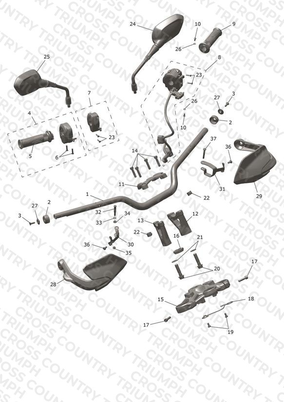 Handlebars, Top Yoke & Mirrors