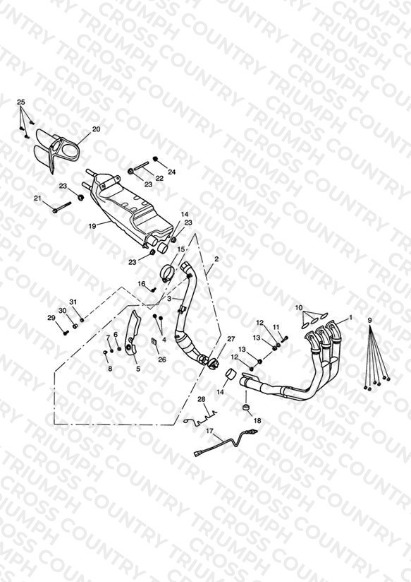 Exhaust System - All markets except AU, NZ & ZA 281466>