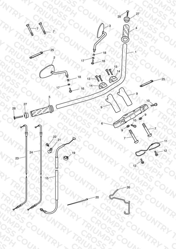 Handlebars, Top Yoke, Cables & Mirrors 469051 >