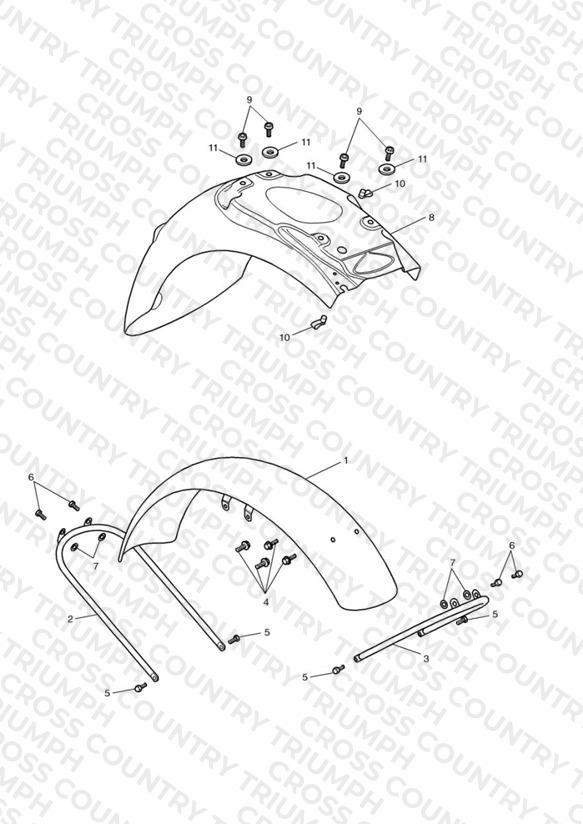 Mudguards- >284652-F2 Black; >284690-F2 Silver; >284984-F2 All Other Col. & >279278-F4 All Colours