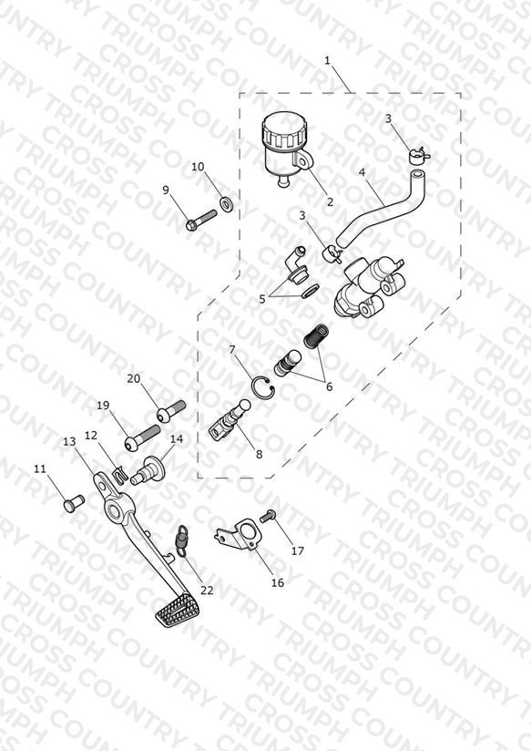 Rear Brake Master Cylinder, Reservoir & Pedal