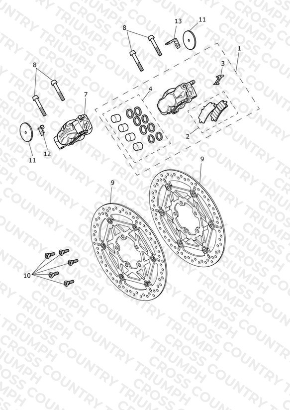 Front Brake Caliper & Discs