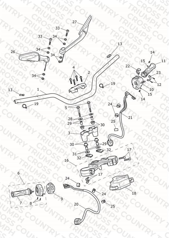 Handlebars, Top Yoke & Mirrors