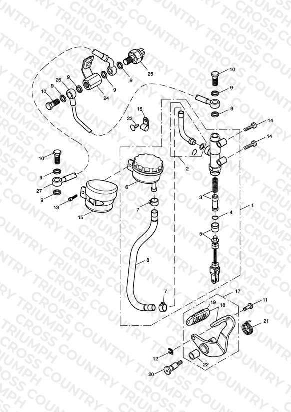 Rear Brake Master Cylinder, Reservoir & Pedal > 469050