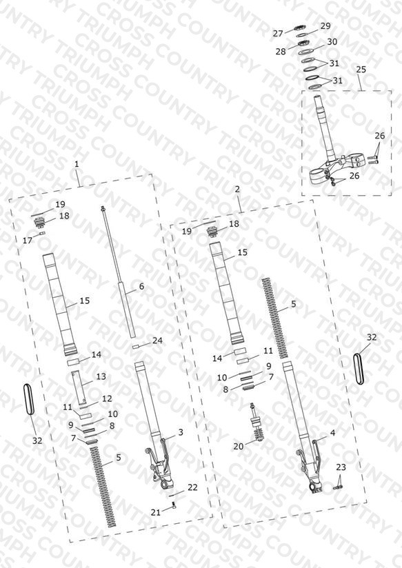 Front Forks & Lower Yoke Assy