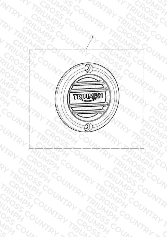 Clutch Badge, Ribbed, Chrome