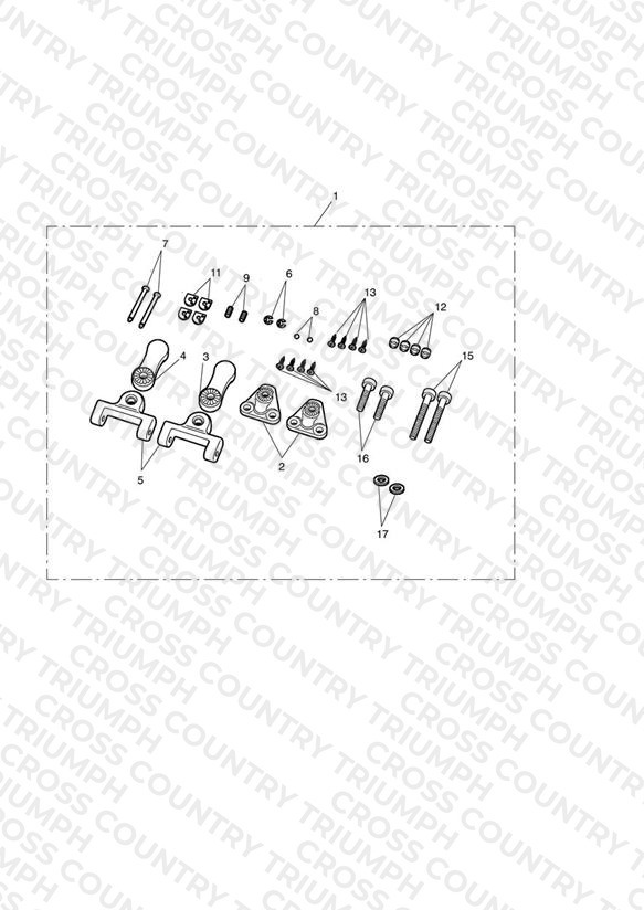 Adjustable Passenger Footboard Hardware Kit