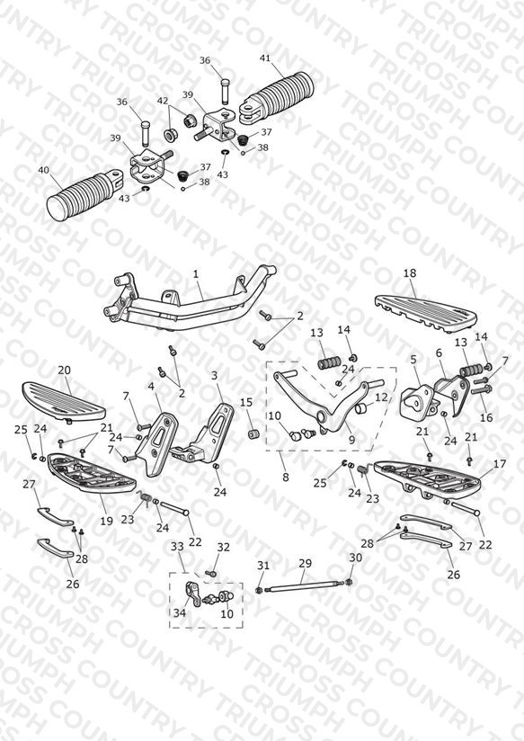 Footrests & Mountings 611135 > (inc 611105)