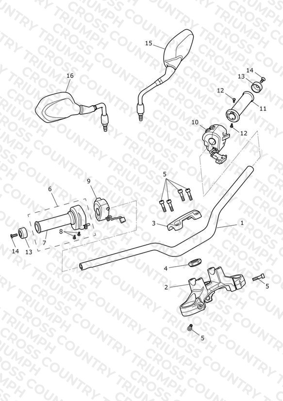 Handlebars, Top Yoke & Mirrors