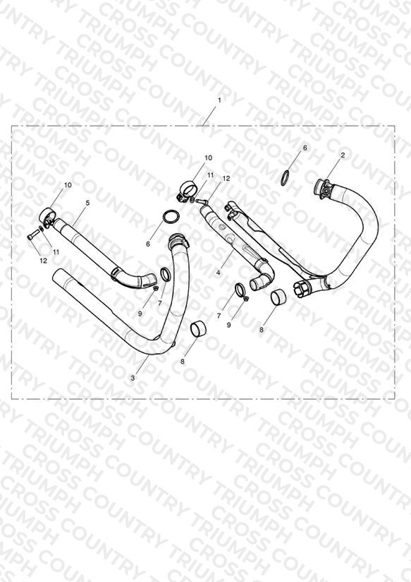 Exhaust Header, Pair, Black