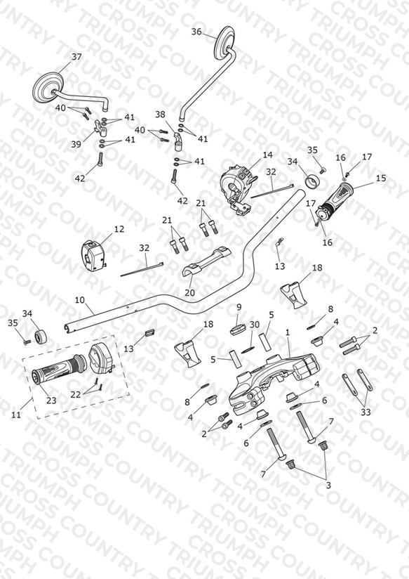 Handlebars, Top Yoke & Mirrors