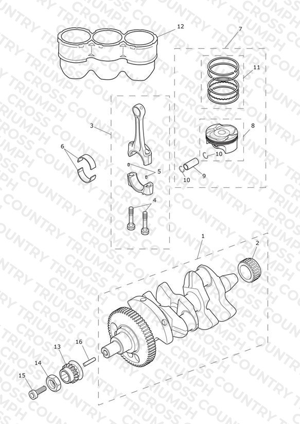 Crankshaft, Connecting Rods, Pistons & Liners