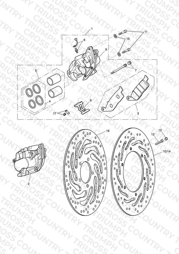 Front Brake Caliper & Discs