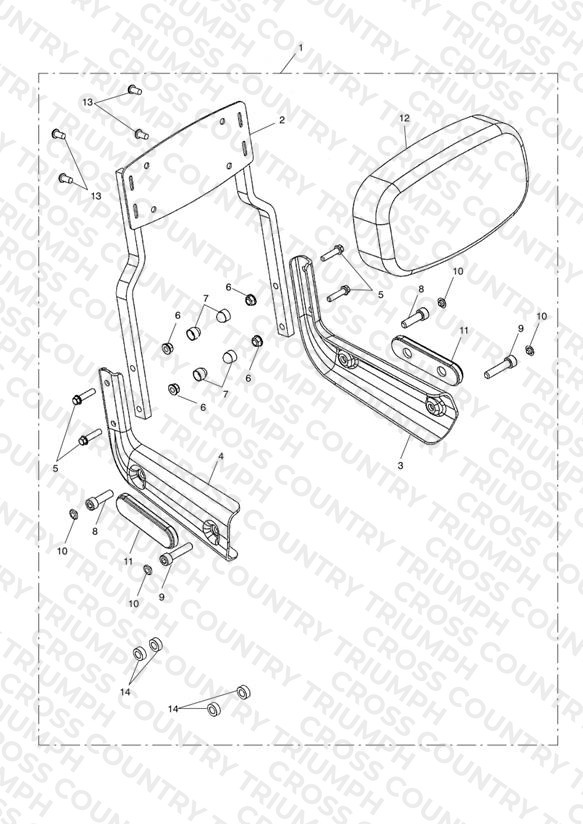 Traditional Passenger Backrest, Short