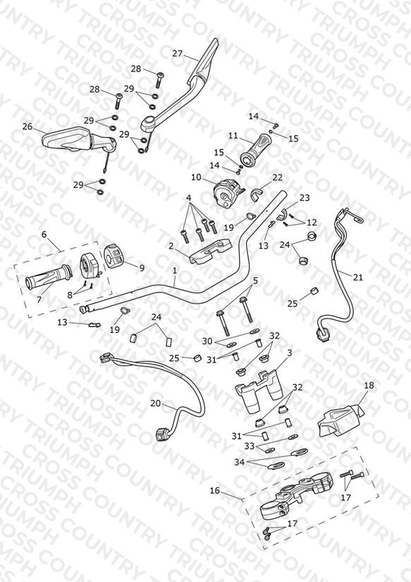 Handlebars, Top Yoke & Mirrors
