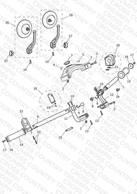 Handlebars, Top Yoke & Mirrors