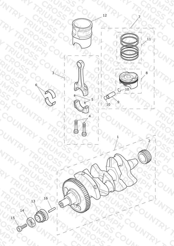 Crankshaft, Connecting Rods, Pistons & Liners