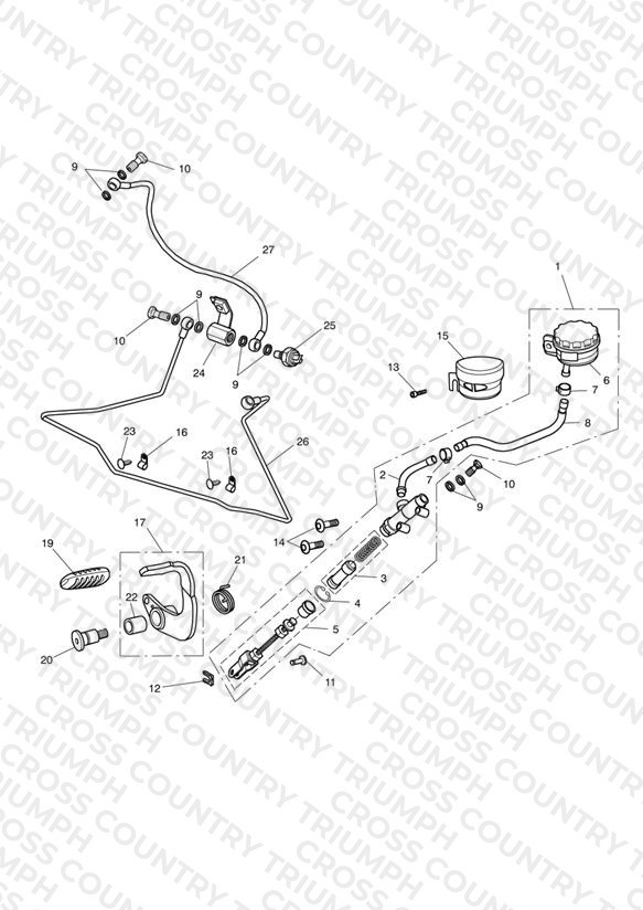Rear Brake Master Cylinder, Reservoir & Pedal 469051 > 532899