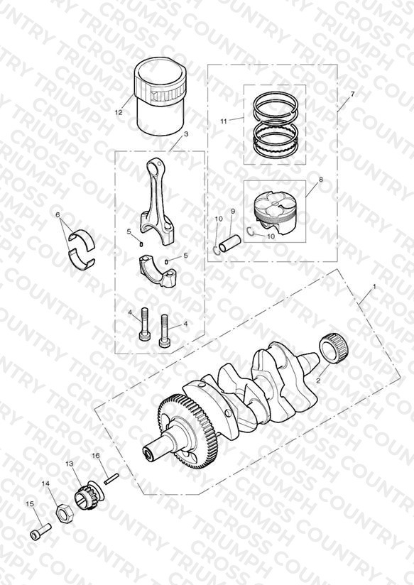 Crankshaft, Connecting Rods, Pistons & Liners