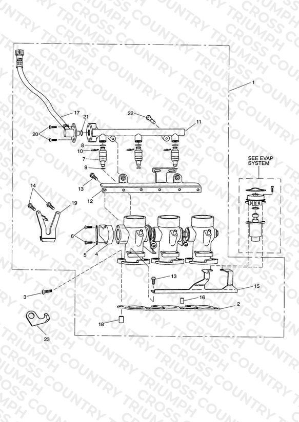 Throttles, Injectors & Fuel Rail Eng No 207447 >