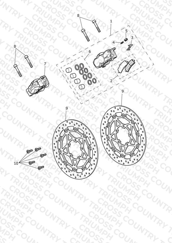 Front Brake Caliper & Discs