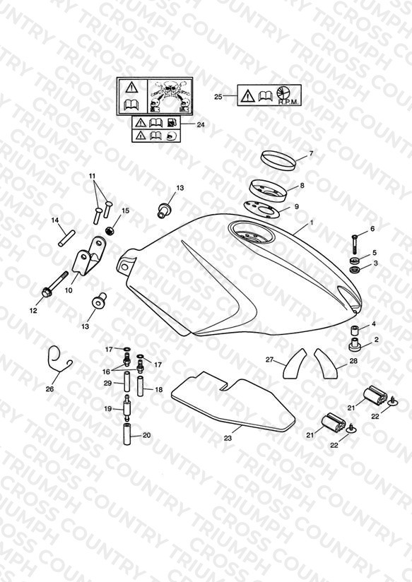 Fuel Tank/Fuel Pump/Fittings >305059 Jet Blk/Neon Blue; >305222 Roulette Green; >305251 Fusion White