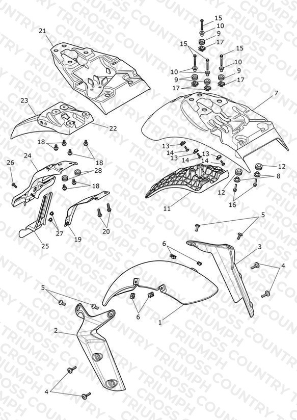 Mudguards - For Models Fitted with Cockpit Fairing