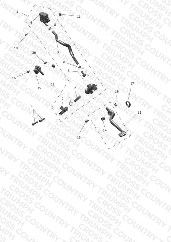 Rear Brake Master Cylinder, Reservoir & Pedal
