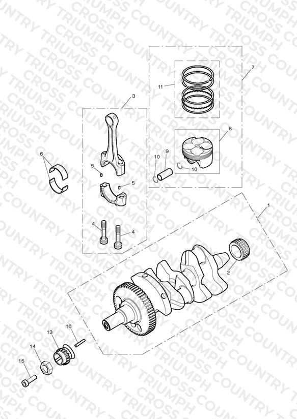 Crankshaft, Connecting Rods, Pistons & Liners