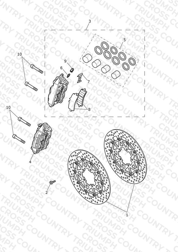 Front Brake Caliper & Discs