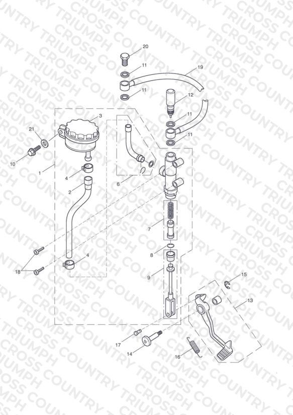 Rear Brake Master Cylinder, Reservoir & Pedal