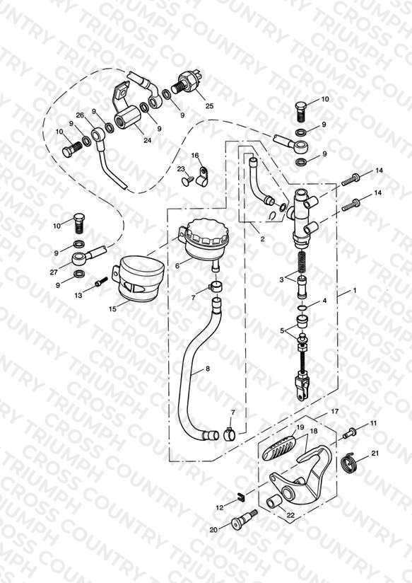 Rear Brake Master Cylinder, Reservoir & Pedal > 468390