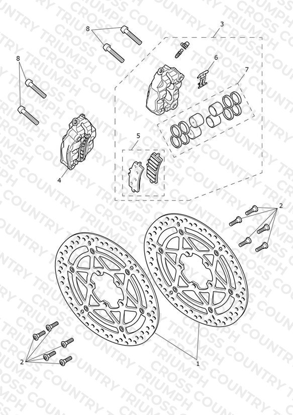 Front Brake Caliper & Discs