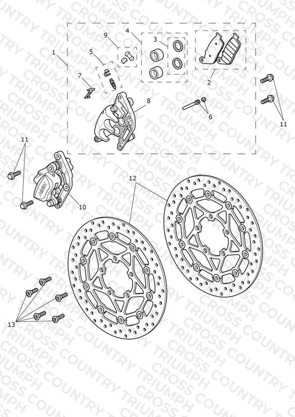 Front Brake Caliper & Discs