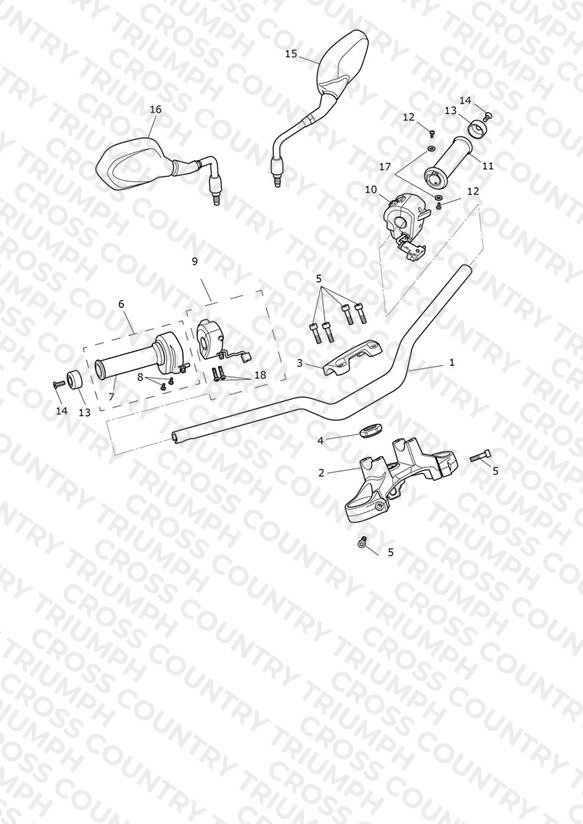Handlebars, Top Yoke & Mirrors