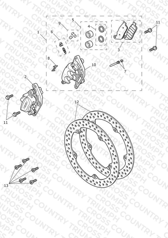 Front Brake Caliper & Discs