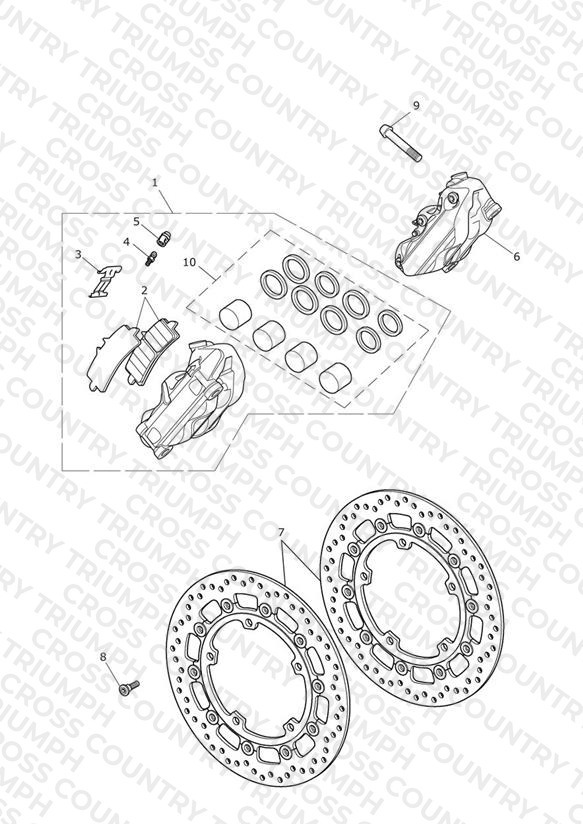 Front Brake Caliper & Discs