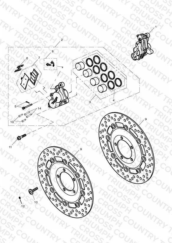 Front Brake Caliper & Discs