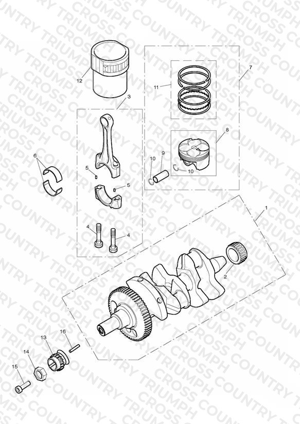 Crankshaft, Connecting Rods, Pistons & Liners