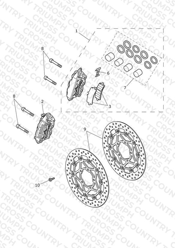 Front Brake Caliper & Discs