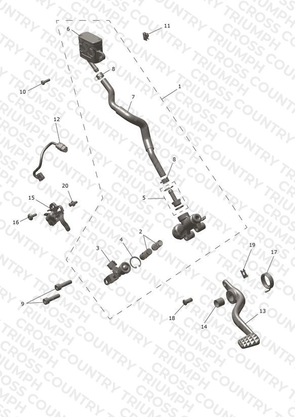 Rear Brake Master Cylinder, Reservoir & Pedal