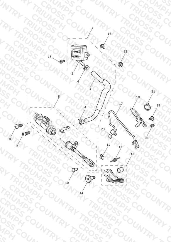 Rear Brake Master Cylinder, Reservoir & Pedal