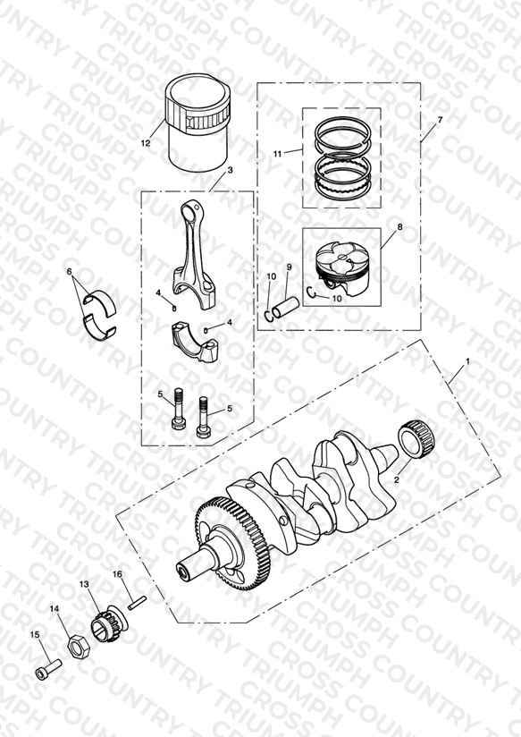 Crankshaft, Connecting Rods, Pistons & Liners