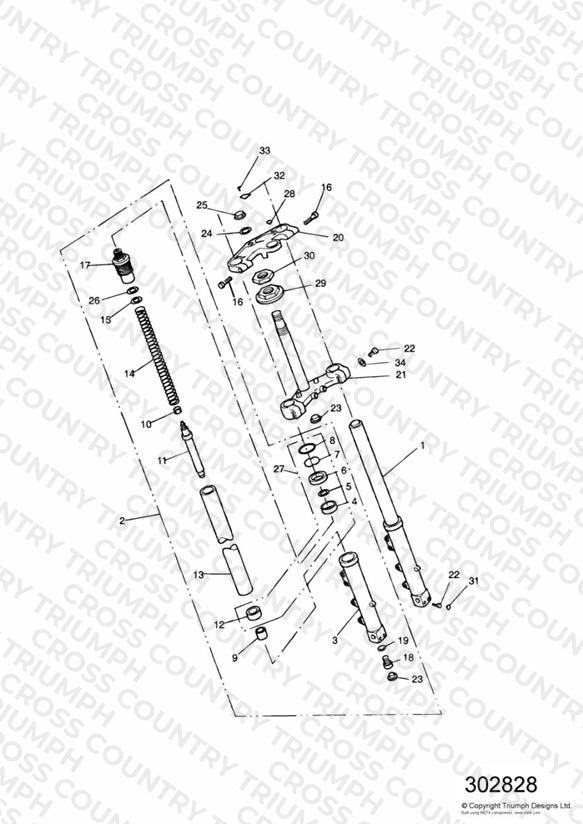 Front Forks and Yokes 750cc Model